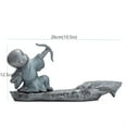 thumbnail image 3 of TJ Global Ceramic Monk with Bow and Arrow Incense Burner for Incense Stick and Cone Holder, Ash Catcher Tray, 3 of 3