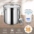 thumbnail image 2 of Recipientes de almacenamiento de alimentos Newget de acero inoxidable de 17 kg de capacidad, 2 of 7