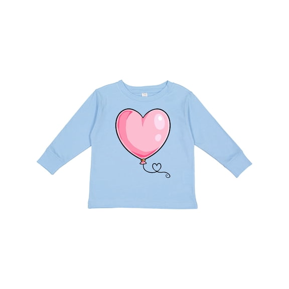 Inktastic Pink Balloon Heart Boys or Girls Long Sleeve Toddler T-Shirt