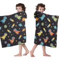 thumbnail image 4 of Space Dinosaur Pattern Hooded Bath Towel，50"x30" for Ages 3 To 12 Kids, Quick Dry Lightweight Soft Microfiber Hood Beach Towel Cover Up for Kids, 4 of 7