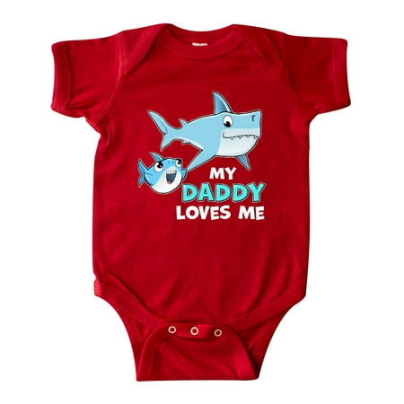 

Inktastic My Daddy Loves Me with Cute Sharks Gift Baby Boy or Baby Girl Bodysuit
