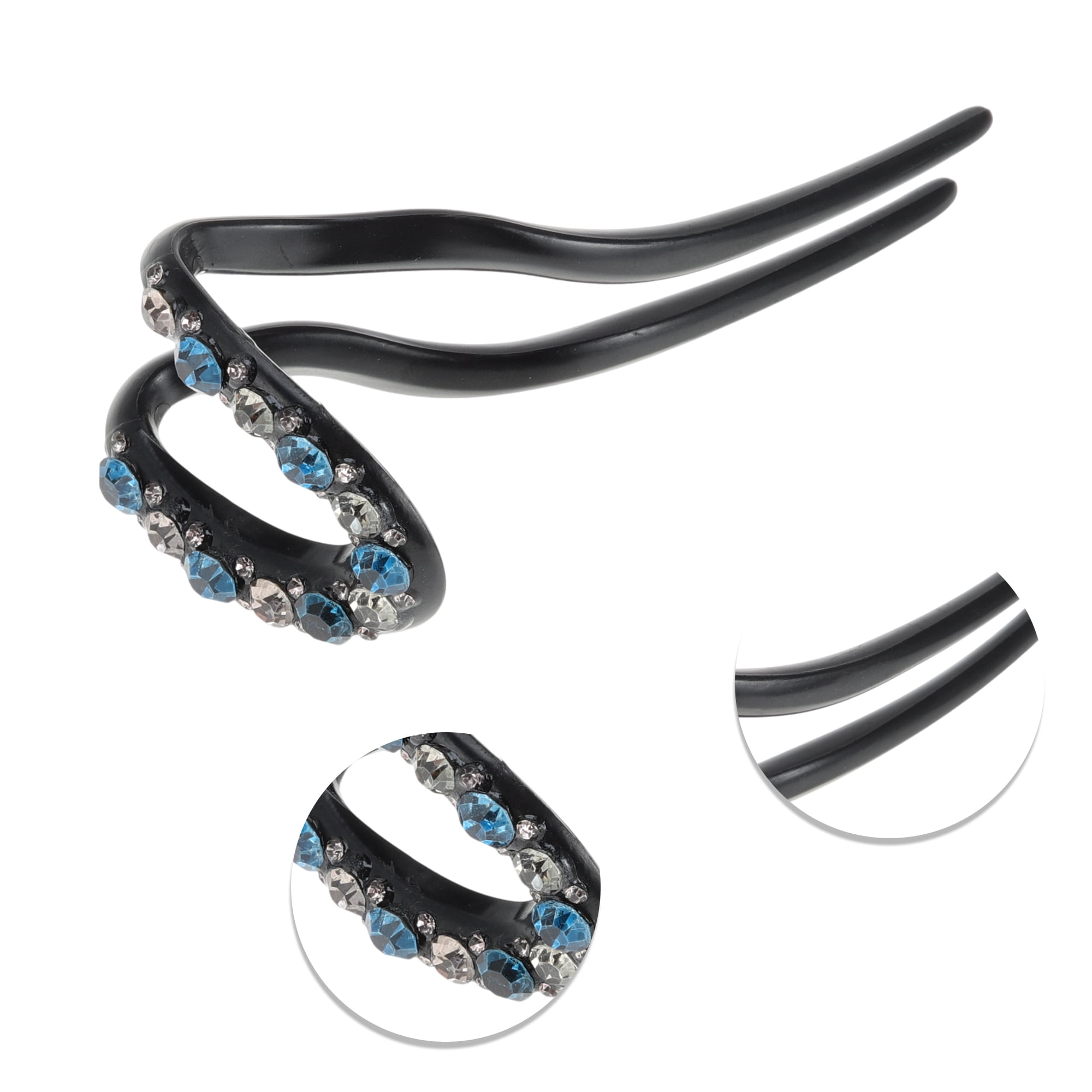 Unique Bargains Comfortable No Slip Fashion U-shaped Hair Pins for Home 1 Pc Blue, Gray