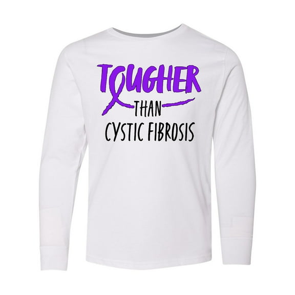 Inktastic Tougher than Cystic Fibrosis Long Sleeve Youth T-Shirt