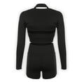 thumbnail image 2 of Gibobby Trajes de Entrenamiento para Mujer Traje de mujer simple casual básico corto ombligo cuello colgante yoga fitness traje casual 3 piezas primavera y ve(Gris,M), 2 of 5