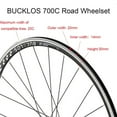 thumbnail image 5 of BUCKLOS Road Bike Wheel 700c, Aluminum Alloy QR Wheelsets, Rim Brake Clincher 30mm Depth Bike Wheels with Quick Release, 24H Spokes 23/24/25C Bike Wheel Support 8/9/10 Speed, 5 of 7