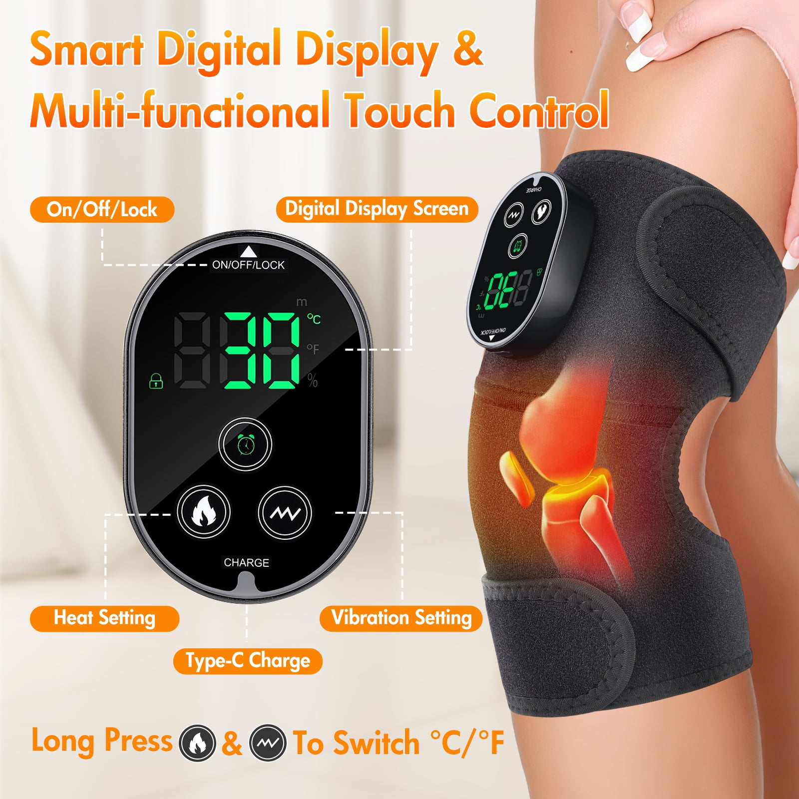 Baokaler Heated Knee Massager, Vibration Knee Liberia | Ubuy