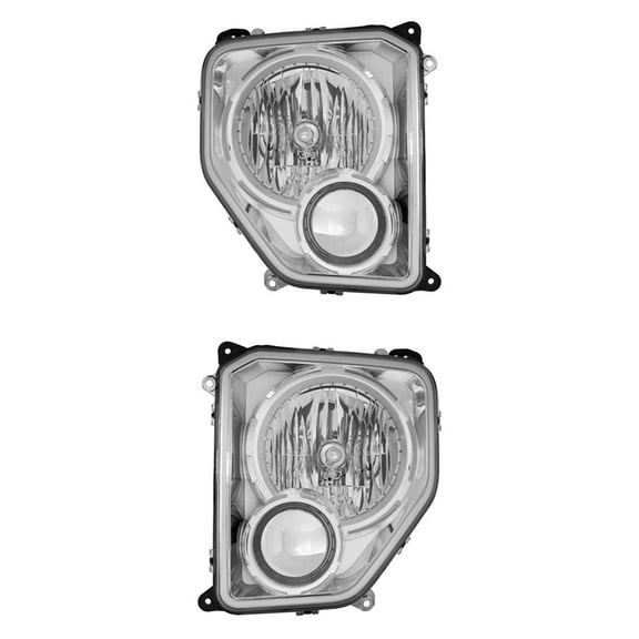 New Pair Of Halogen Headlights Compatible With Jeep Liberty Limited Sport Utility 4 Door 3.7L 2008 2009 2010 2011 2012 By Part Number 57010170Ae 57010171Ae
