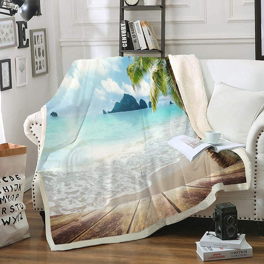 Beach themed blanket throws sale
