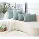 thumbnail image 3 of Fundas de almohada de pana de 45,7 x 45,7 cm y 30,5 x 50,8 cm, juego de 2 para sofá, cama, sala de estar, decorativas, suaves, cuadradas, a rayas, con cremallera invisible., 3 of 6