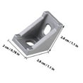 thumbnail image 2 of RUNROTOO 20 Pcs Support en Aluminium pour Extrusion d'Aluminium Support d'Angle en Finition Argentée, 2 of 6