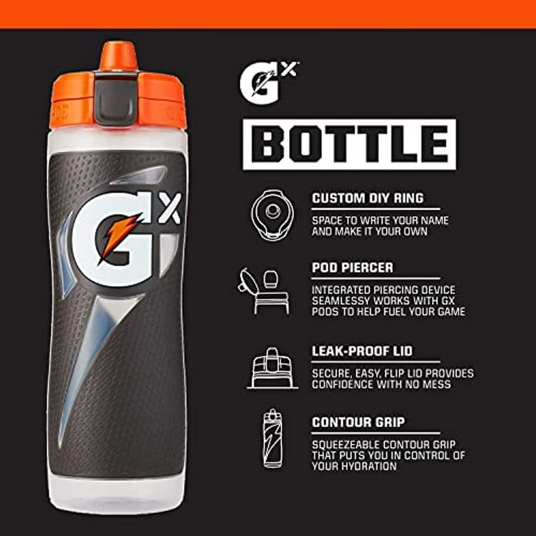 Gatorade Gx Hydration System, Non-Slip Gx Squeeze Bottles & Gx Sports Drink  Concentrate Pods 