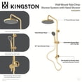 thumbnail image 6 of Kingston Brass KSG2398D Concord Wall Mount Rain Drop Shower System with Hand Shower in Brushed Nickel, 6 of 7