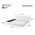 thumbnail image 3 of Christopher Knight Home Velvet Upholstered King Bed, Solid Wood Platform Bed Frame, White, 3 of 7