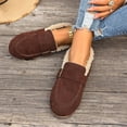 thumbnail image 4 of Women’s Fleece Lined Moccasin Loafers, Faux Suede Adjustable Buckle Slip On Flats, Warm Winter Casual Walking Shoes, 4 of 9