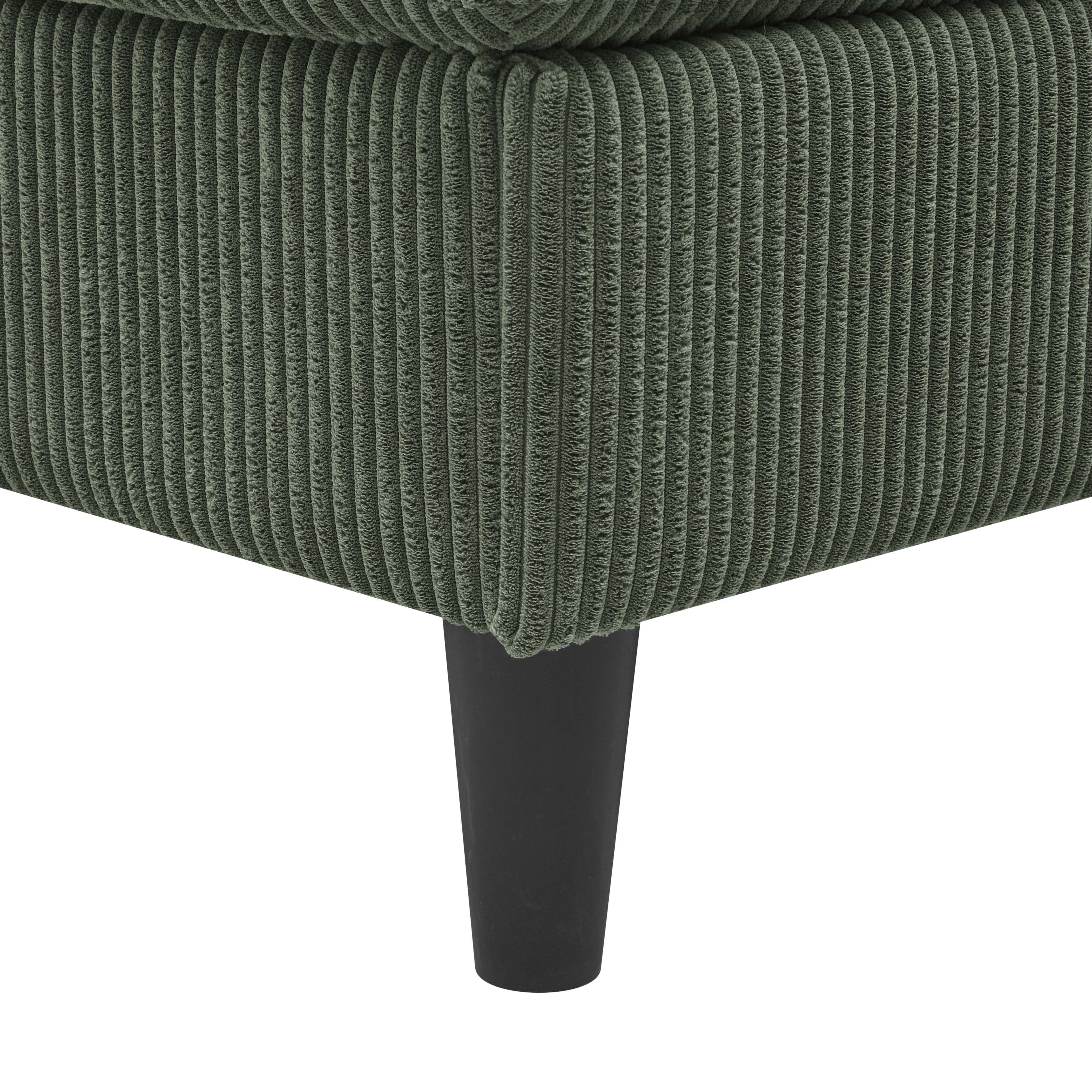 U-Shaped Modular Sectional Sofa Couch with Movable Ottomans,101" Cordory Upholstered 4 Seat Lounge Sleeper Couch for Living Room,Dark Green