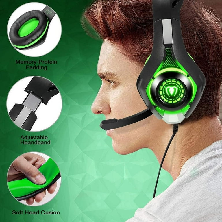 BlueFire Gaming Headset for PS4 PS5 Xbox One PC with Noise Canceling MIC LED RGB Light Walmart