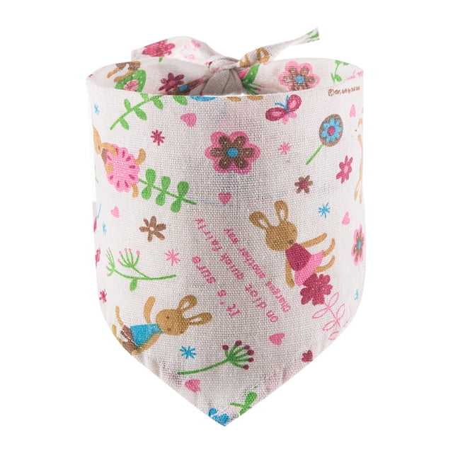 Greeniant Portable Pets Slobber Triangular Tie Algodón Lavable Bufanda Decoración Pañuelo Toalla Regalo de vacaciones Babero para exteriores Ropa para mascotas Blanco Greeniant PT003857-01