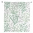 thumbnail image 2 of Sage Green Coral Coastal Semi Sheer Curtains Drapes for Living Room, Bedroom, French Doors Window 84 Inches Long, Summer Beach Seaside Nautical Rod Pocket Chiffon Curtain Drapery Voile Drape Panel, 2 of 6