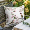 thumbnail image 3 of Throw Pillow Covers, Pink Spring Floral Decorative Throw Pillow Covers 18x18 Inch, Birds Elegant Pastoral Aesthetics Square Linen Pillow Cases for Couch/Living Room/Sofa, 3 of 9