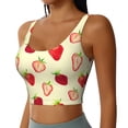 thumbnail image 5 of Sports Bra For Women, Red Strawberry A Sports Bras For Women High Support, Workout Tank Tops Woman With Removable Cups, 5 of 8