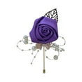thumbnail image 1 of Bewildely Ramillete nostálgico vintage de tela, broche floral exquisito y atemporal para bodas, elegante y versátil Kits de decoración para fiestas azul púrpura, 1 of 6
