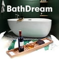 thumbnail image 1 of Bamboo Bathtub Rack Bathtub Tray Bathroom Shower Storage Rack for Shampoo Soap Razor, 1 of 8