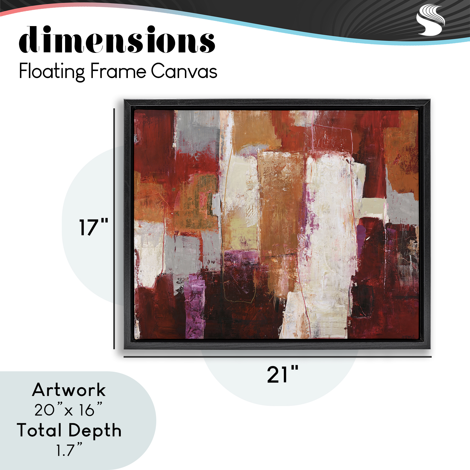Deconstructed City Abstract Black Framed Floater Canvas Wall Art, design by Design Fabrikken