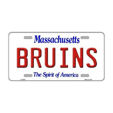 License Plate Frame Sticker Bomb Metal Vanity License Plate Tag Cover - Boston Bruins - Hockey Team - Official Massachusetts State Plate - 12