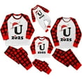 thumbnail image 1 of Pyjamas de Noël Assortis pour Couples Tenues Assorties pour la Famille Imprimé Alphabet 4 Pcs pour Parents et Enfants Vêtements Décontractés Confortables Bas de Pyjama Ensemble de l\'Action de Grâce pour Chien Rouge 4-5 Ans, 1 of 5