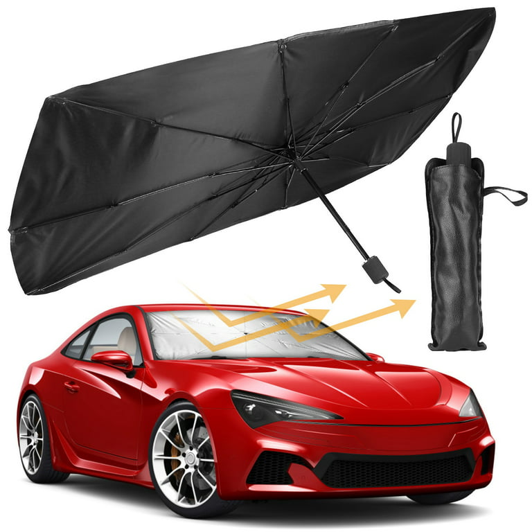 LakeForest Universal Car Sunshade Umbrella Sun Visor Protector Foldable  Windshield Umbrella 