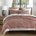 thumbnail image 1 of Juego de colcha HORIMOTE HOME, 100% lino, tamaño queen, cameo rose, 1 of 7