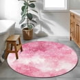 thumbnail image 4 of Round Area Rug 4 Ft, Valentine's Day Washable Non-Slip Circle Carpet for Living Room/Bedroom, Watercolor Roses Floral Ombre Romantic Low-Profile Crawling Mats Collection Rugs for Indoor, 4 of 7