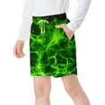 thumbnail image 4 of Cethrio Boys Summer Shorts, Printed Drawstring Beach Casual Running Shorts Green Size 7-8 T, 4 of 6