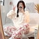 thumbnail image 2 of Sanrio-Pijama de franela de Hello Kitty para mujer, ropa de dormir de terciopelo grueso, ropa de casa de dibujos animados, estilo japonés, dulce y cálido, invierno, nuevo, 2 of 5
