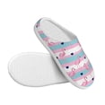 thumbnail image 3 of Daiia Flamingo1 Print Women’s Fuzzy Slippers Memory Foam Lightweight House Shoes Cozy Loafer Flannel House Shoes-37/38, 3 of 7