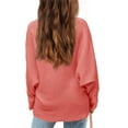 thumbnail image 2 of Girl's Oversized Crewneck  Long Sleeve Fall Sweaters Kids BatwingSlouchy Chunky Pullover Jumper  5-14 Years, 2 of 4
