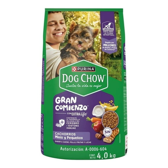 Alimento para Perro Dog Chow Extra Life Cachorro Minis y Pequeños sabor Carne y Pollo 4 kg