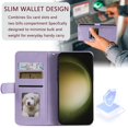 thumbnail image 4 of SaniMore for Samsung Galaxy S22 Ultra PU Leather Case, Wallet Design with Card Slots Cash Pocket [Wrist Strap] Flip kickstand Full Body Protection Magnetic Closure Business TPU Shell, Purple, 4 of 11