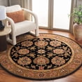 thumbnail image 2 of SAFAVIEH Traditions Tokora Floral Area Rug, Black/Gold, 8' x 8' Round, 2 of 7