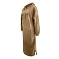 thumbnail image 5 of EDFBUYKRS Female Long Sleeve Hoodie Women's Loose Fit Hoodie Dress with Long Knitted Skirt and Oversized Pocket for Autumn Winter Casual Fashion Wear M, 5 of 6