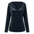 thumbnail image 4 of Tdoqot Girls Velvet T-Shirts- V-Neck Dressy Casual Long Sleeve Soft Party Tops Gray Size 10, 4 of 5