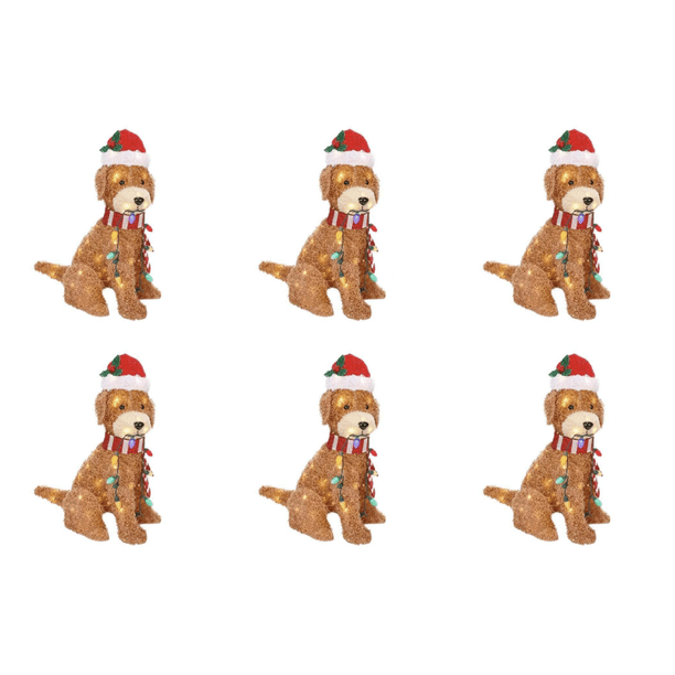 Adornos Navideños Con Figura Perro LED para Fiestas Al Aire Libre