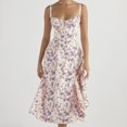 thumbnail image 1 of Vestido Midi Vestido Vestido midi de vendaje para mujer Vestido de fiesta sin mangas con estampado floral (Púrpura L) Ygjytge para Mujer Púrpura T XL, 1 of 6