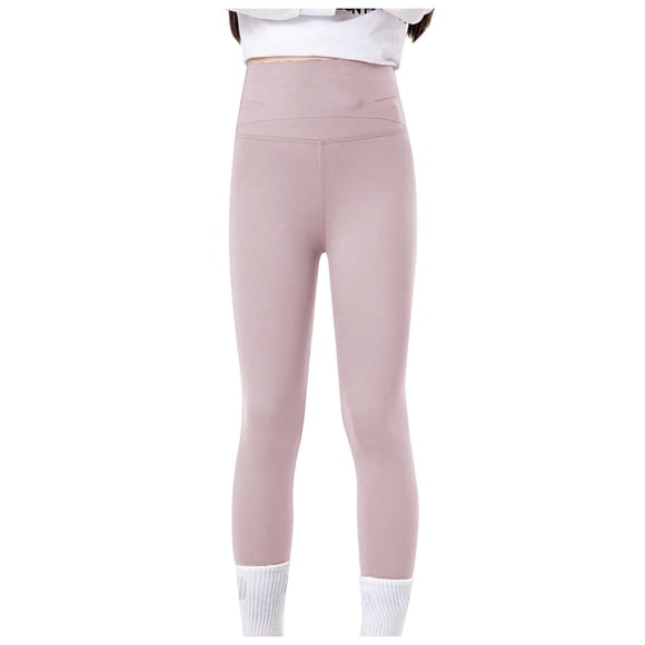 Wxirdiow Pantalon de Danse pour Filles Printemps/été Enfants Pantalon Uni Leggings Taille Haute Coupe Ajustée Pantalon de Yoga Vêtement d'Extérieur Violet Taille, 9-12 Ans