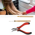 thumbnail image 2 of Kit d'Outils d'Extension de Cheveux Pince Crochet Aiguille de Traction Anneaux de Liaison en Silicone Perles Accessoire de Coiffure, 2 of 5