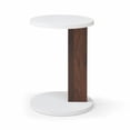 thumbnail image 5 of Mesa de extremo en forma de C, mesa lateral pequeña para sofá, mesa de sofá con marco de madera para sala de estar, 5 of 5