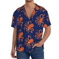 thumbnail image 1 of Balery Octopus Camisa Casual de Manga Corta con Botones para Hombre, Texturizada, Estilo Cubano, para Playa, Verano-XX-Large, 1 of 5