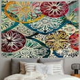 thumbnail image 2 of Shiartex  Ethnic Tapestry, Vintage Style Oriental Composition with Mandala Flowers and Peacock Feathers, Fabric Wall Hanging Decor for Bedroom Living Room Dorm 60x50inch, 2 of 6