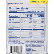 Red Bull Energy Drink, 80mg Caffeine, 8.4 fl. oz., Pack of 4 Cans