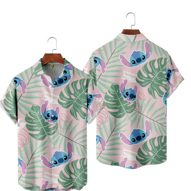 Disney Stitch Hawaiian Shirt, Cute Stitch Beach Shirts,Casual Button ...
